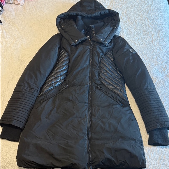 Noize Black Hooded Puffer Coat - Picture 1 of 5
